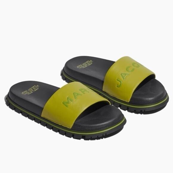 NEW Marc Jacobs Leather Slides Unisex in Size 42 or Size 12 - Picture 1 of 7